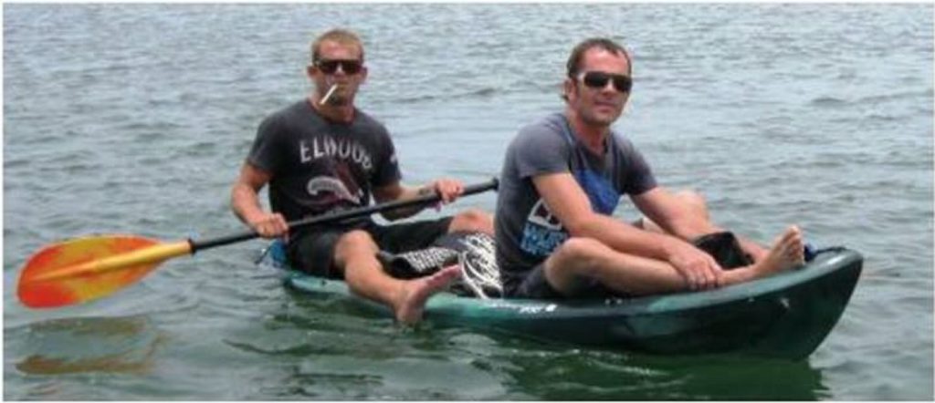 The picture released by police showing two men they believe may be able to help with inquiries into the lifejacket theft The picture released by police showing two men they believe may be able to help with inquiries into the lifejacket theft